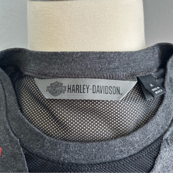 H-D Women’s Mesh Inset Muscle Tee.  EUC. - Picture 8 of 9